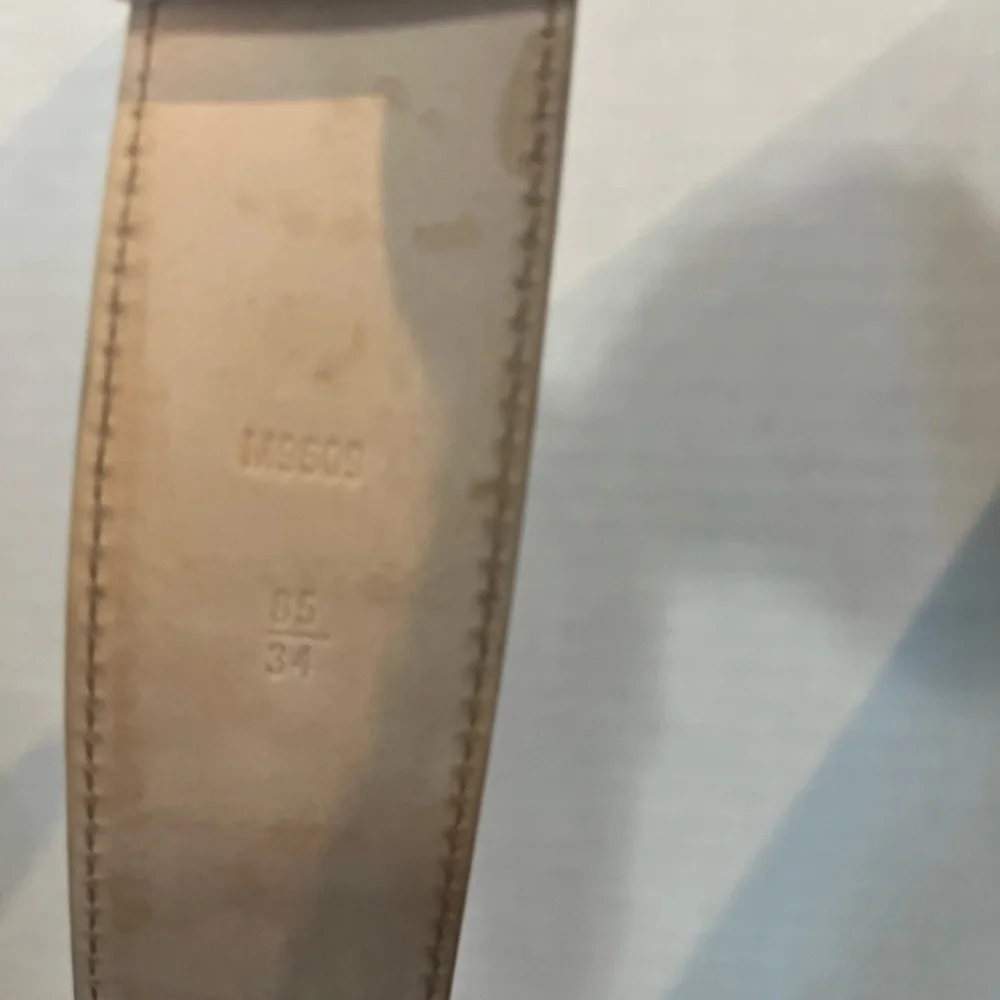 LOUIS VUITTON Gold and Cream Damier Plaid Belt - Picture 5 of 7